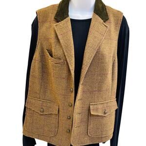 Vintage 1980's Twead Vest with Corduroy Collar  XL